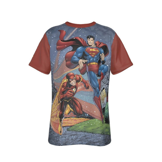 SUPERMAN FLASH COVER PRINT SHIRT AND TANK TOP -ARTHUR ADAMS ART