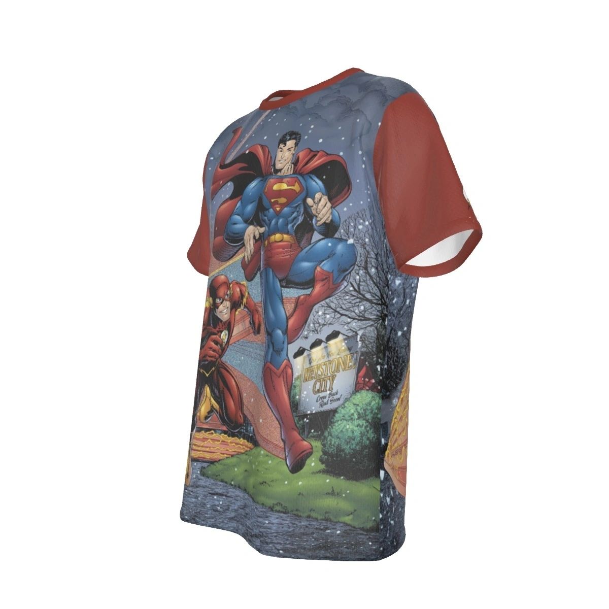 SUPERMAN FLASH COVER PRINT SHIRT AND TANK TOP -ARTHUR ADAMS ART
