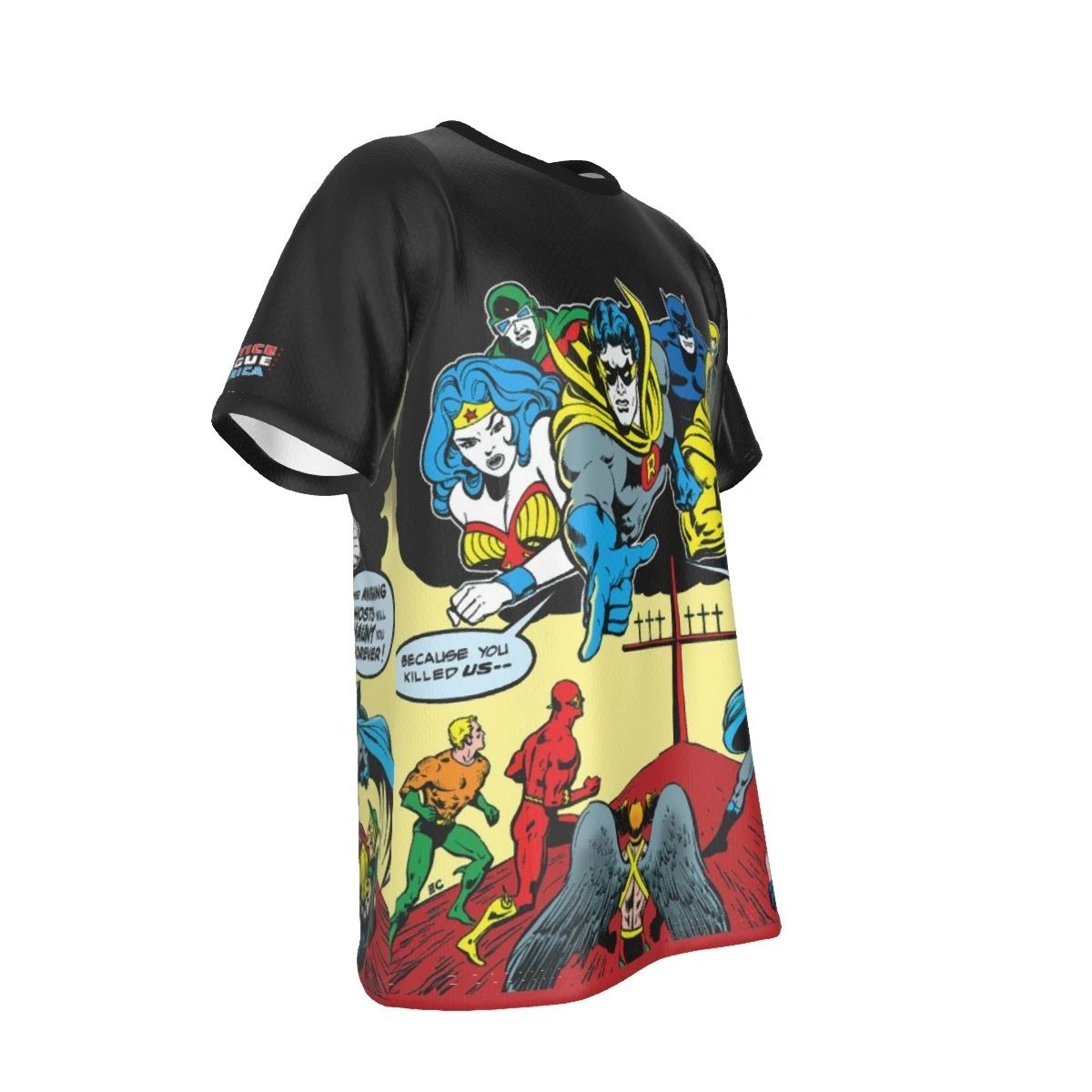JLA 124 COVER ALL OVER PRINT SHIRT AND TANK TOP WITH EARTH 2 ROBIN