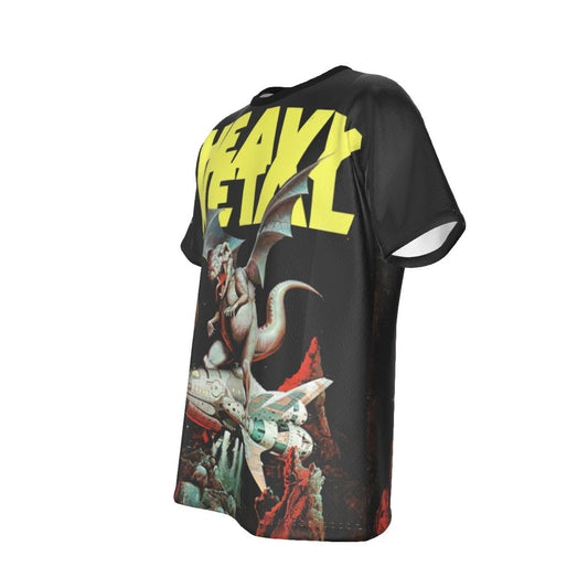 HEAVY METAL ROCKET DINO ALL OVER PRINT SHIRT AND TANK TOP