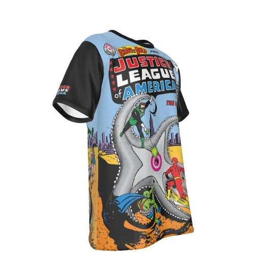 BRAVE AND THE BOLD 28 ALL OVER PRINT SHIRT AND TANK - JLA FROM THE BEGINNING 1