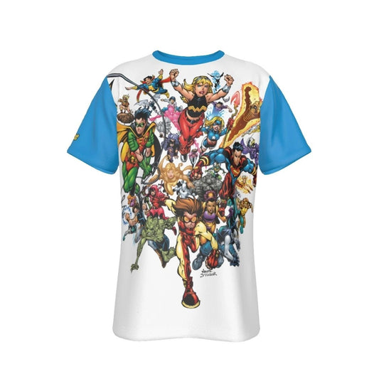 YOUNG JUSTICE ALL TEAM ALL OVER PRINT SHIRT AND TANK TOP