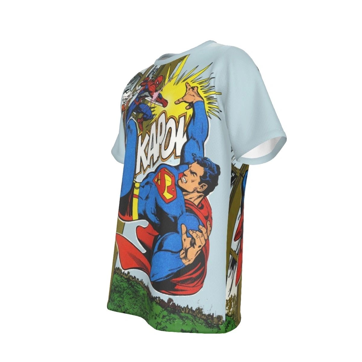SPIDER-MAN PUNCHES SUPERMAN ALL OVER PRINT SHIRT AND TANK TOP