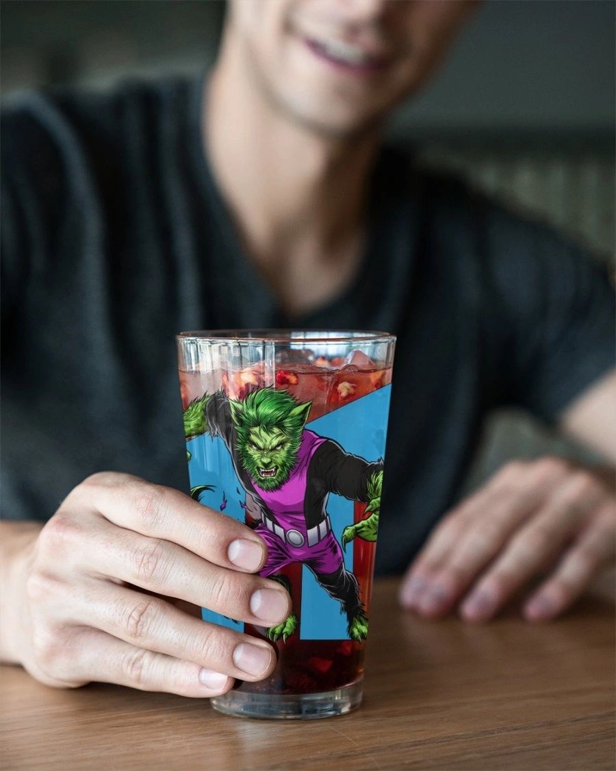 BEAST BOY CARTOON READY Pint Glass (with Free Shipping)