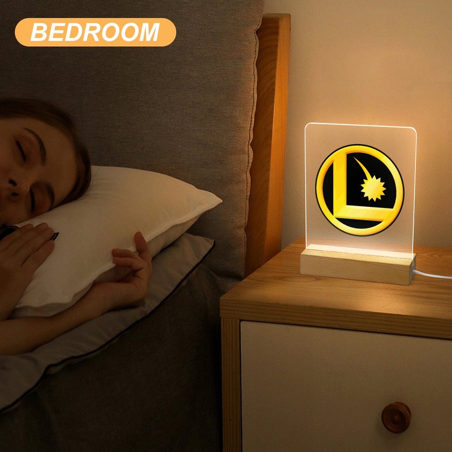 LEGION L CLASSIC LOGO Acrylic Photo Night Light with Wooden Base