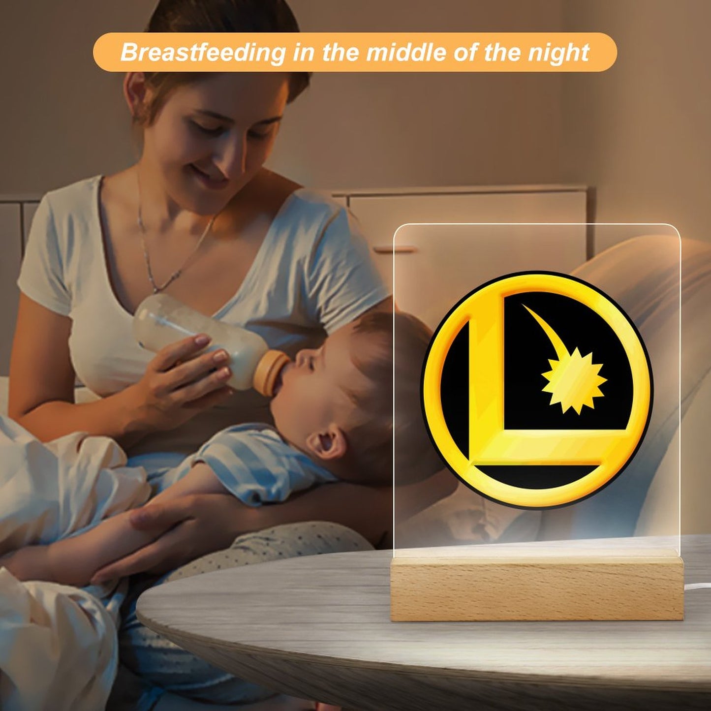 LEGION L CLASSIC LOGO Acrylic Photo Night Light with Wooden Base