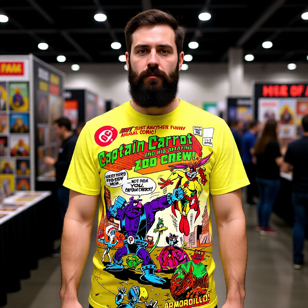 CAPTAIN CARROT AND THE AMAZING ZOO CREW 2 OVER PRINT SHIRT AND TANK TOP