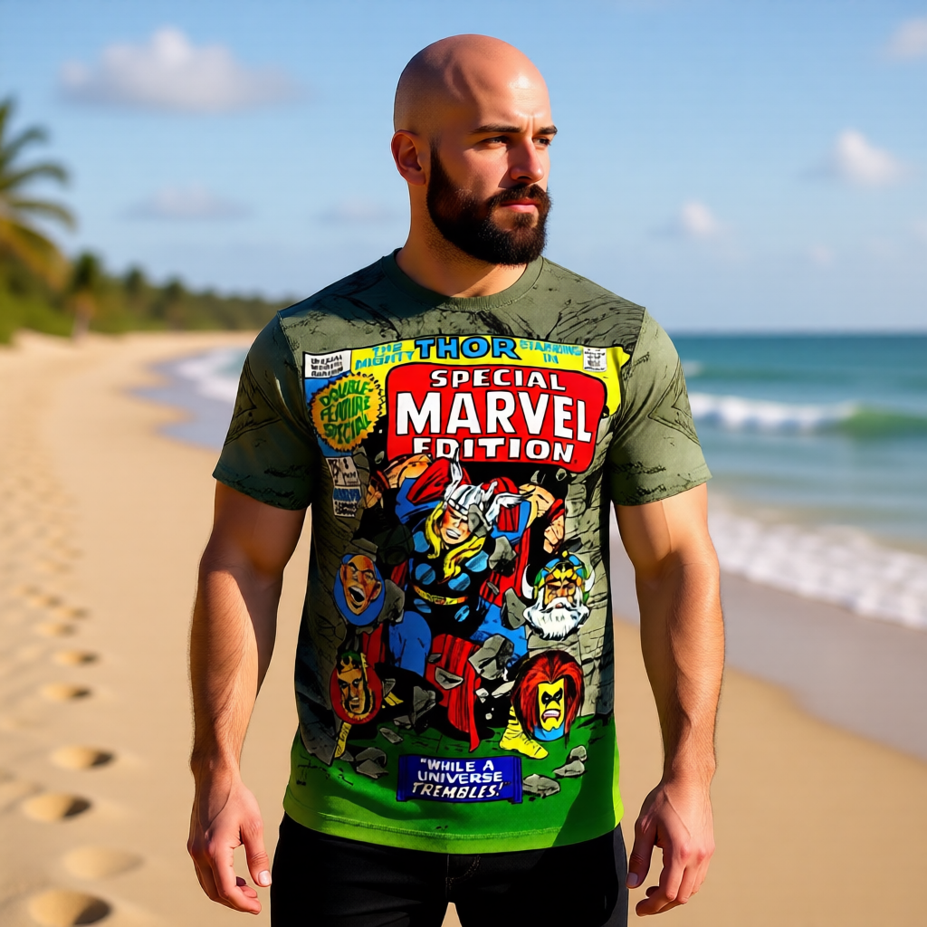 SPECIAL MARVEL EDITION 3 OVER PRINT SHIRT AND TANK TOP - JACK KIRBY ART