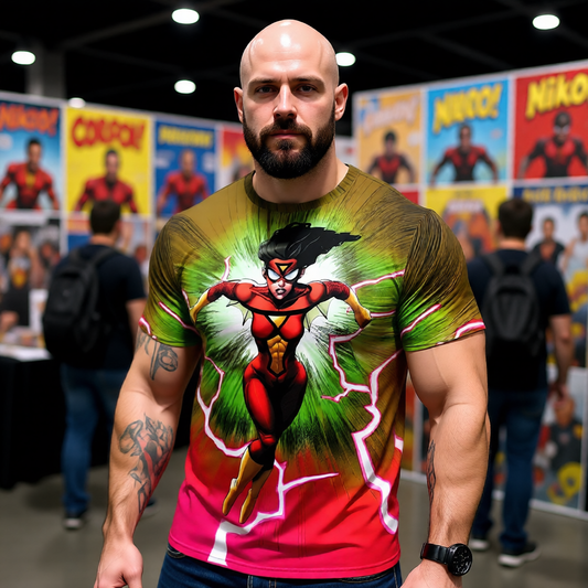 SPIDER WOMAN READY OVER PRINT SHIRT AND TANK TOP-ORIGINAL ART