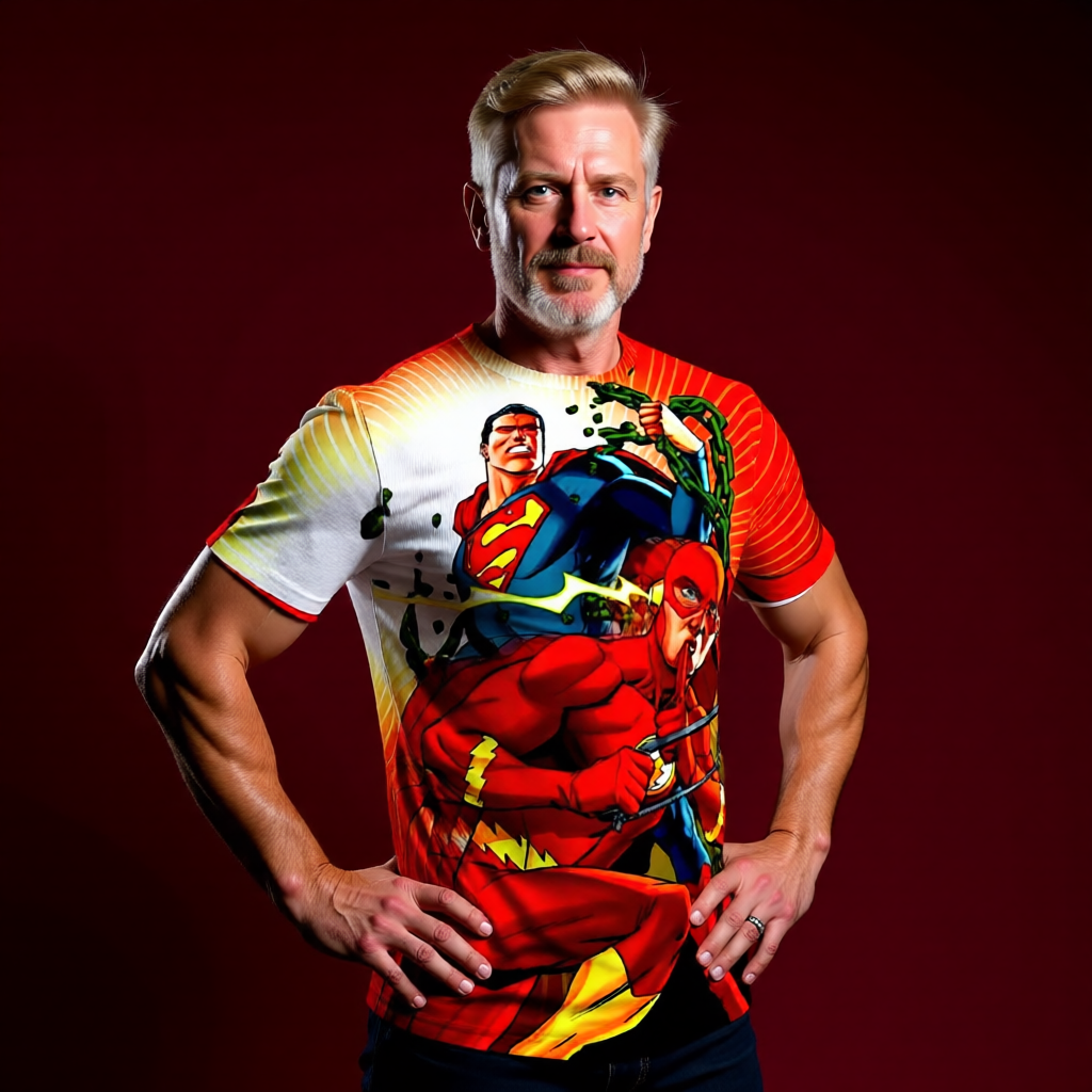 SUPERMAN KRYPTONITE CHAINS WITH FLASH ALL OVER PRINT SHIRTS