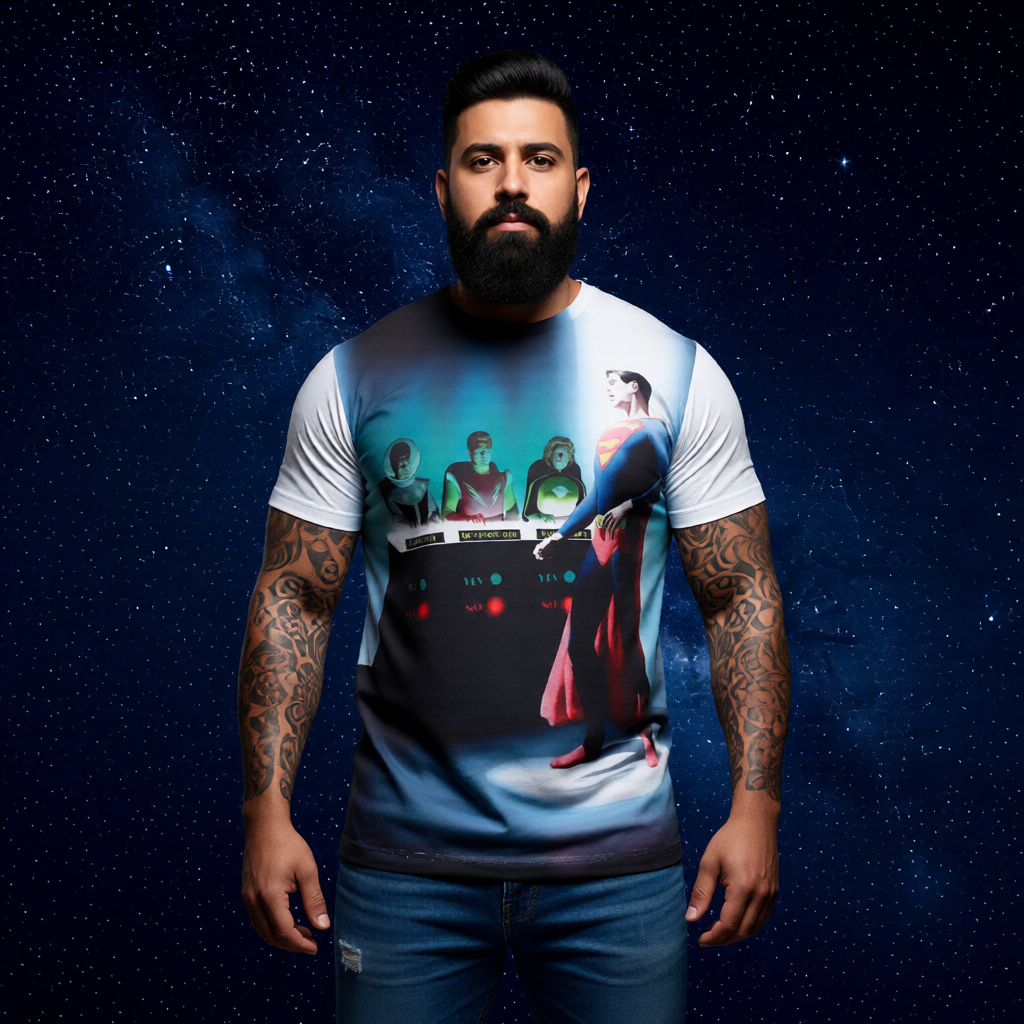 SUPERBOY AND LEGION TRYOUTS OVER PRINT SHIRT AND TANK TOP - ALEX ROSS ART