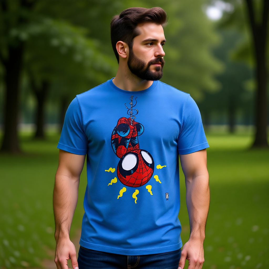 YOUNG SPIDERMAN  PIN UP OVER PRINT SHIRT AND TANK TOP - SKOTTIE YOUNG ART