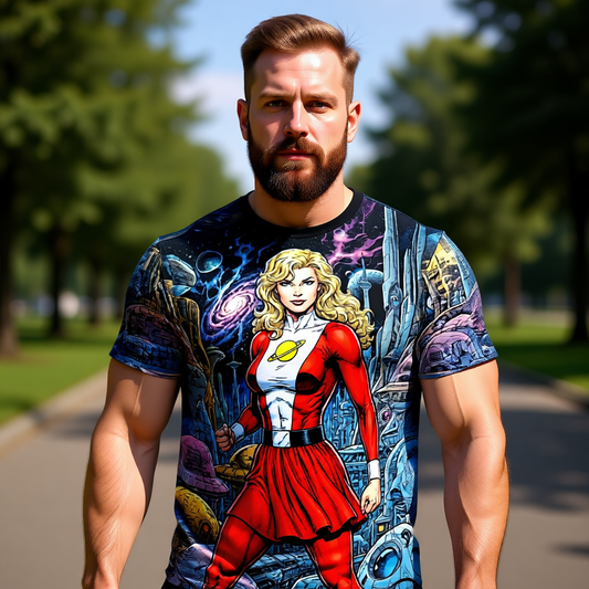 SATURN GIRL CLASSIC READY OVER PRINT SHIRT AND TANK TOP - ORIGINAL ART