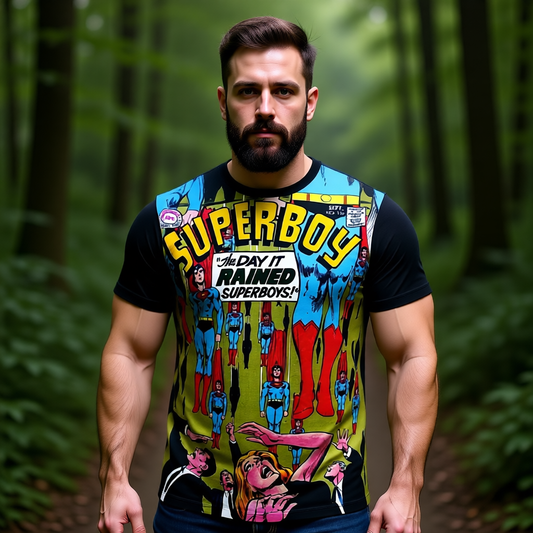 SUPERBOY 159 PIN UP OVER PRINT SHIRT AND TANK TOP