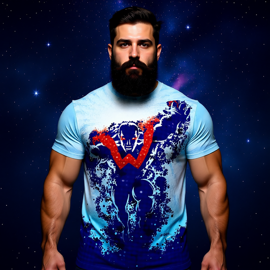 WONDER MAN PINUP OVER PRINT SHIRT AND TANK TOP - GEORGE PEREZ ART