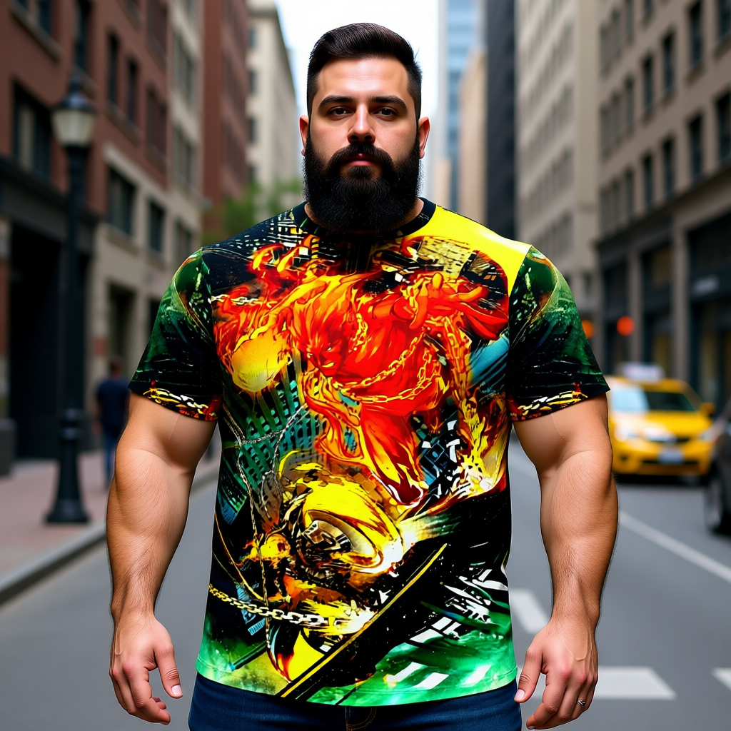 GHOST RIDER VS HUMAN TORCH PIN UP ALL OVER PRINT SHIRT AND TANK TOP- CONTEST OF CHAOS