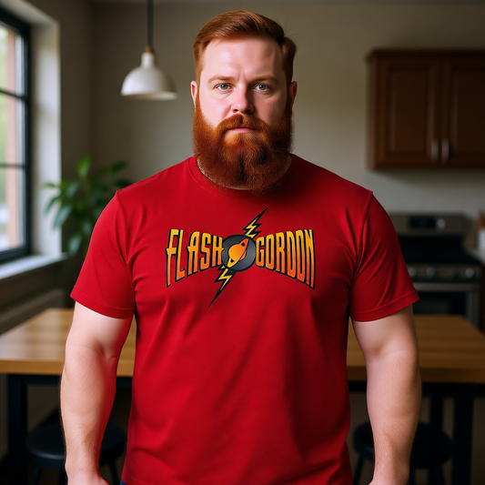 FLASH GORDON MOVIE LOGO OVER PRINT SHIRT & TANK