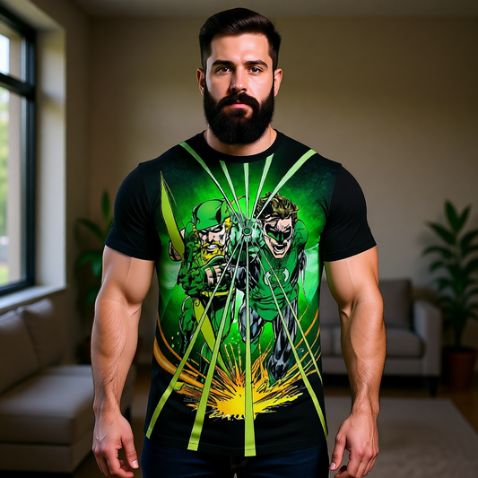 GREEN LANTERN GREEN ARROW TPBY ALL OVER PRINT SHIRT AND TANK TOP