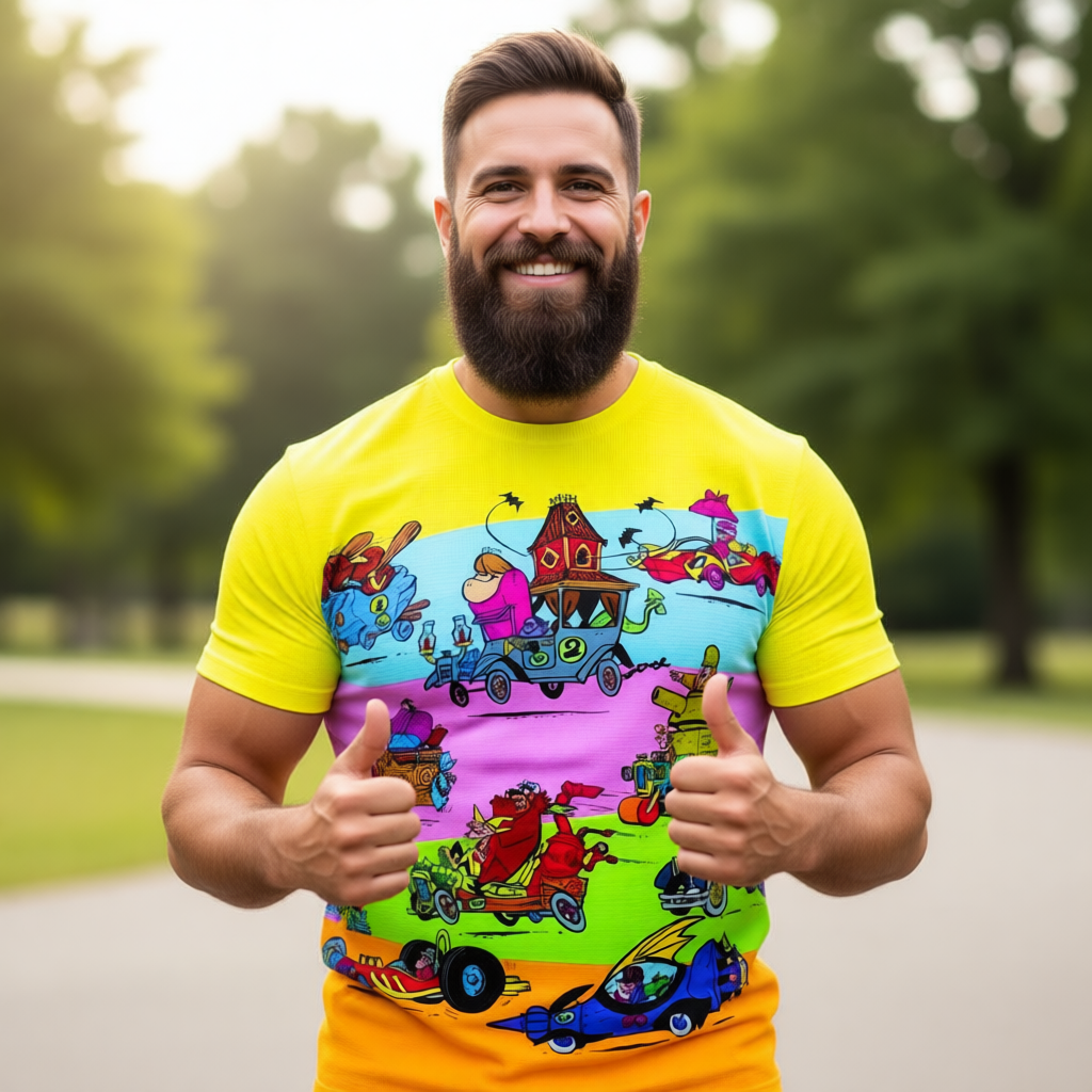 WACKY RACERS ALL OVER PRINT SHIRT AND TANK TOP
