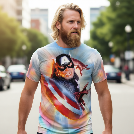 CAPTAIN AMERICA THROW All Over Print Shirt & Tank Top - ALEX ROSS ART
