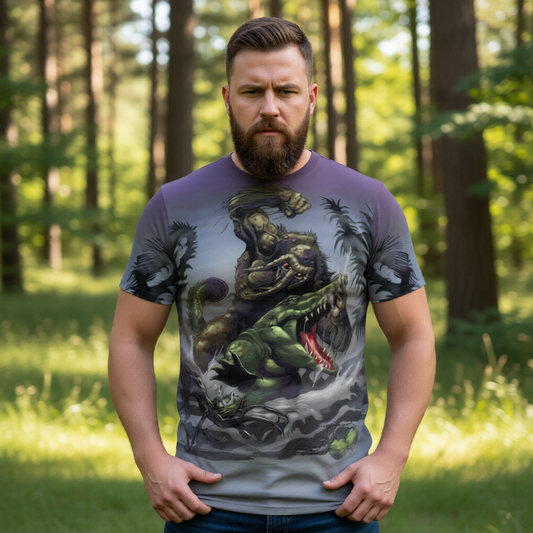 MANTHING VS CROC All Over Print Shirt & Tank Top - BRUNNER ART