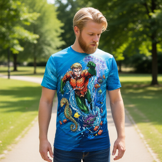 AQUAMAN GO All Over Print Shirt & Tank Top - ORIGINAL ART