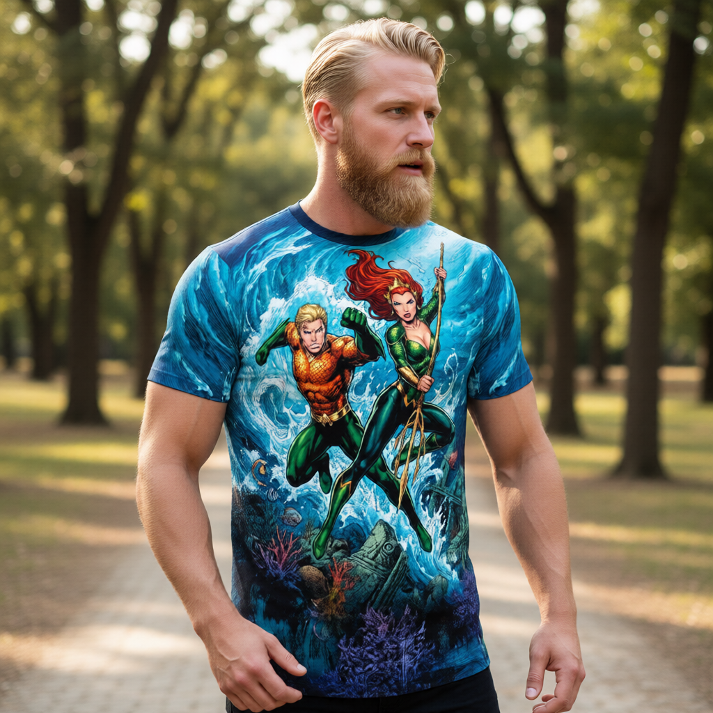 AQUAMAN MERA GO All Over Print Shirt & Tank Top - ORIGINAL ART
