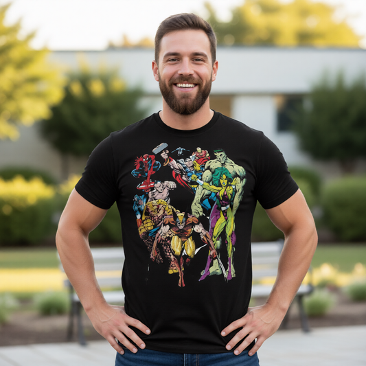 MARVEL SUPERHEROES SUMMER FUN All Over Print Shirt & Tank Top
