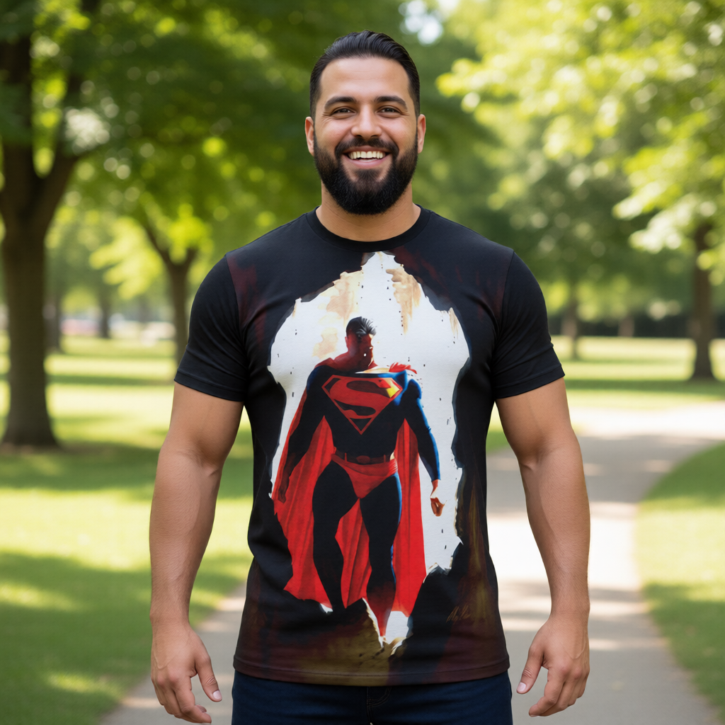 SUPERMAN THRU THE WALL All Over Print Shirt & Tank Top  - ALEX ROSS ART