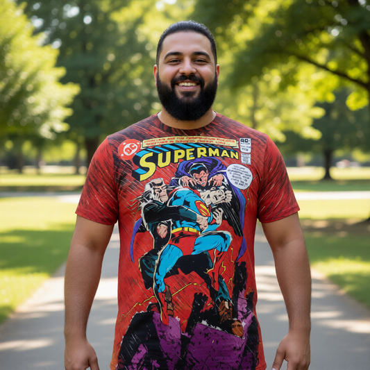 SUPERMAN 344 All Over Print Shirt & Tank Top  - ﻿Jose Luis Garcia-Lopez Art