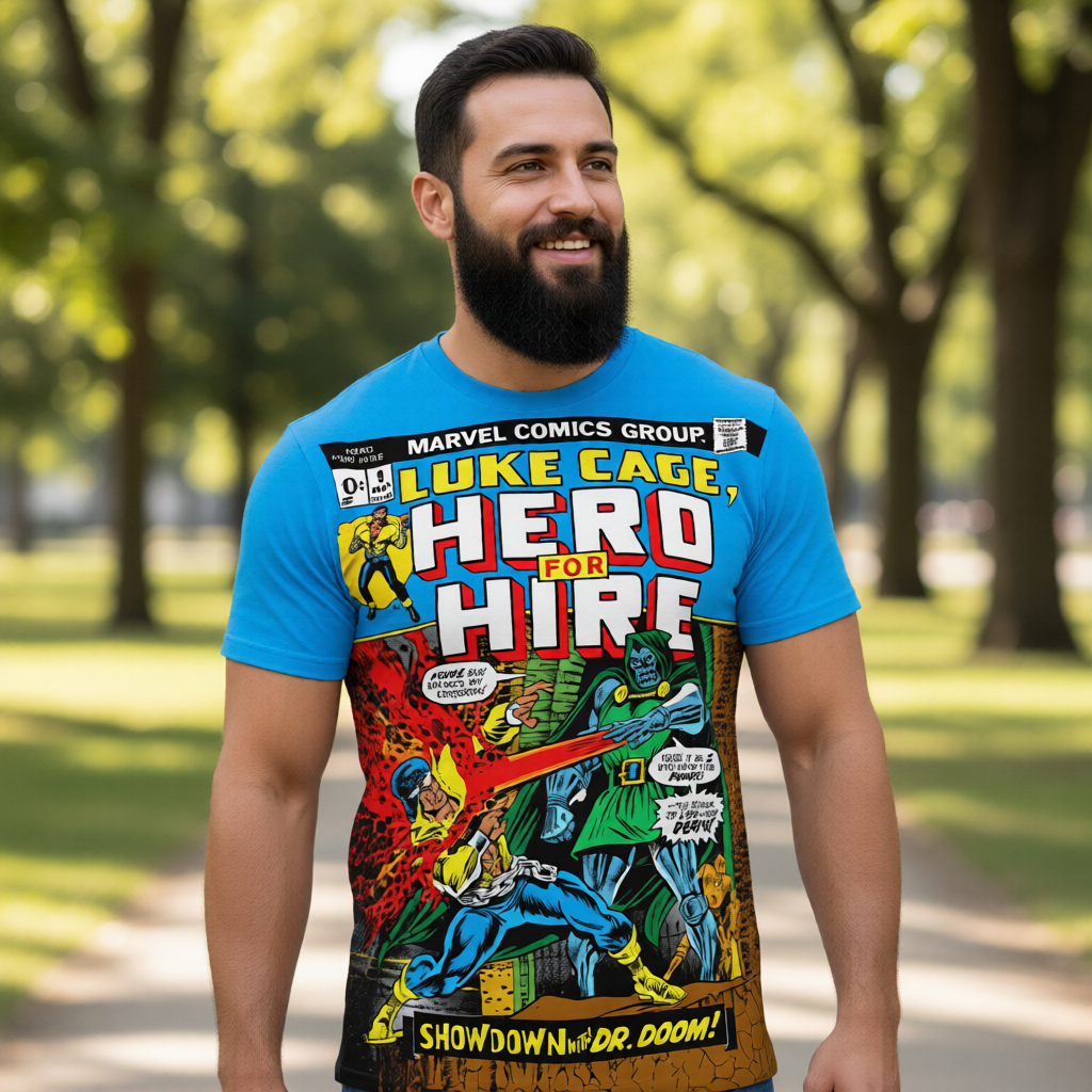 LUKE CAGE POWERMAN 49  Over Print Shirt & Tank Top