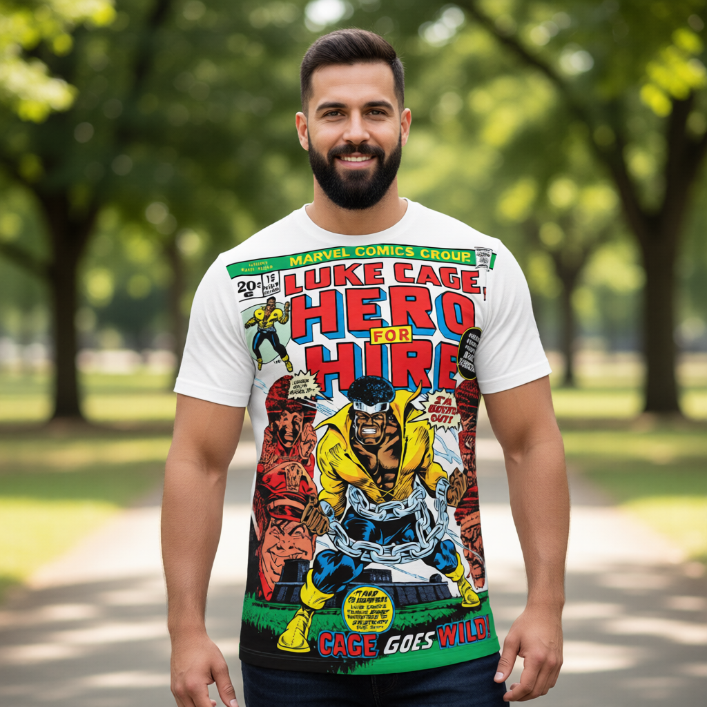 LUKE CAGE POWERMAN 9  Over Print Shirt & Tank Top