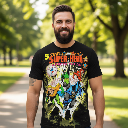 5 STAR SUPERHERO SPECTACTULAR Over Print Shirt & Tank Top