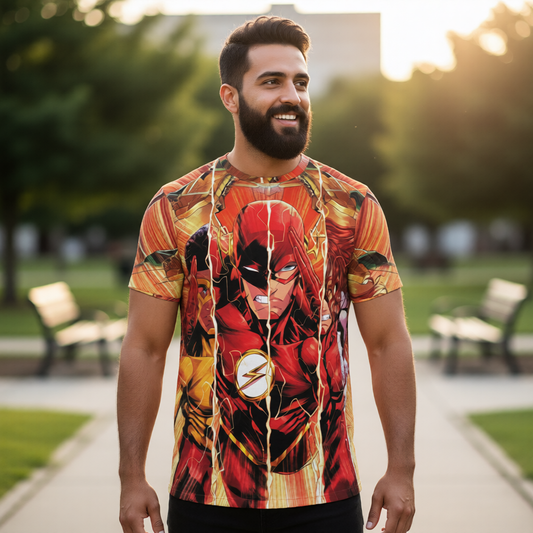 FLASH ONE MINUTE WAR Over Print Shirt & Tank Top