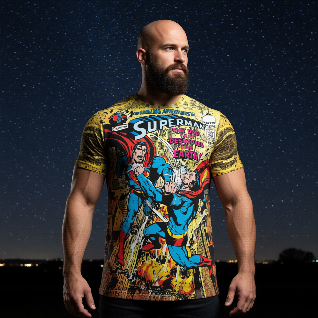 SUPERMAN 242 Over Print Shirt & Tank Top