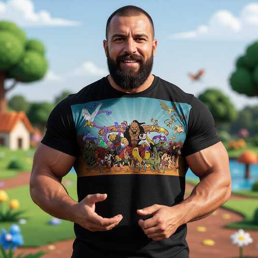 HANNA BARBERA ACTION UNIVERSE Over Print Shirt & Tank Top