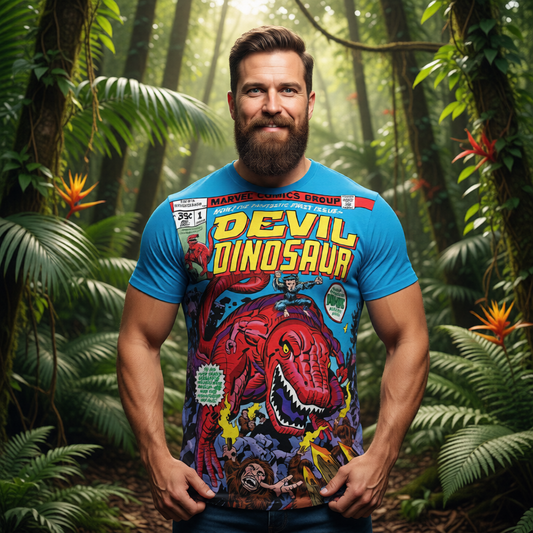 DEVIL DINOSAUR 1 Over Print Shirt & Tank Top - JACK KIRBY ART