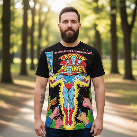 CAPTAIN PLANET 11 All Over Print Shirt & Tank Top- DAVE COCKRUM ART