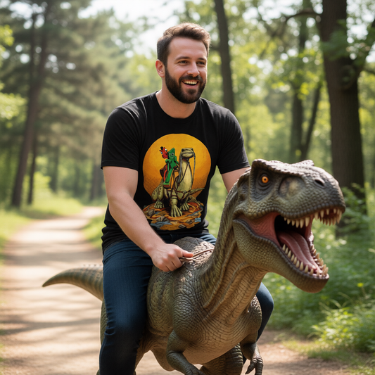 GUMBY AND POKEY RIDE DINO All Over Print Shirt & Tank Top - ARTHUR ADAMS ART