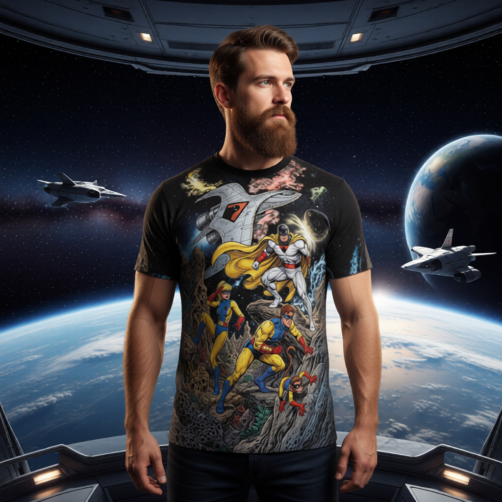 SPACE GHOST GO All Over Print Shirt & Tank Top - ORIGINAL ART BY EKA