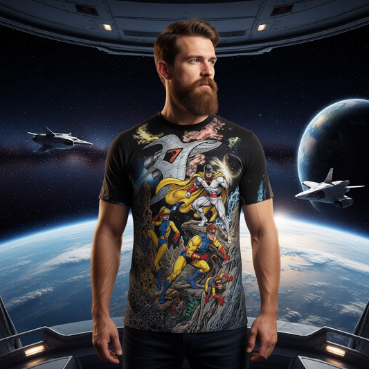 SPACE GHOST GO All Over Print Shirt & Tank Top - ORIGINAL ART BY EKA