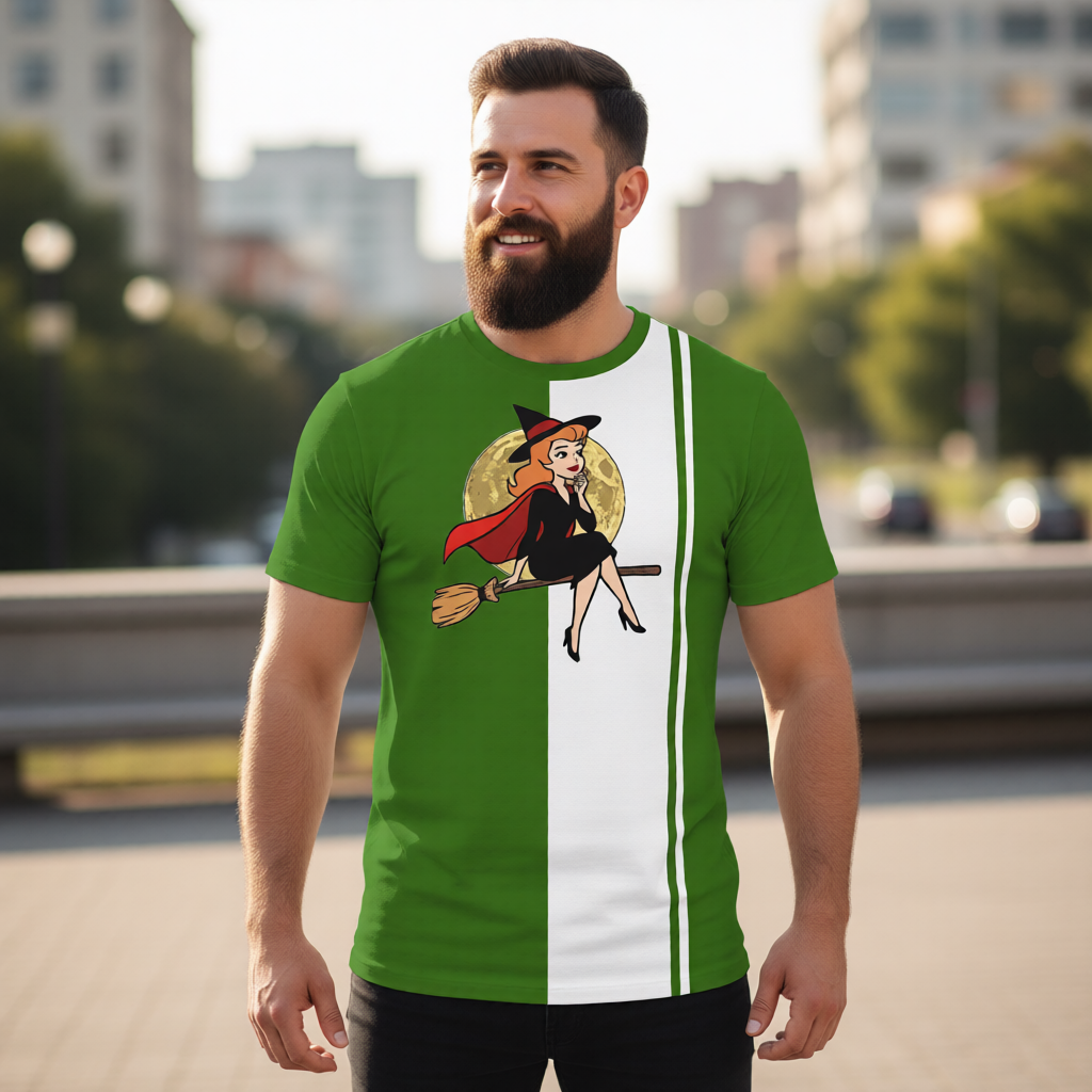 BEWITCHED BROOM RIDE All Over Print Shirt & Tank Top- ORIGINAL ART BY EKA