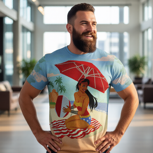 WONDER WOMAN PIN UP All Over Print Shirt & Tank Top- JENNY FRISON ART