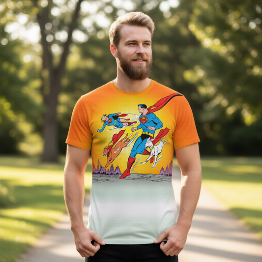 SUPERMAN SUPERGIRL SUPERPETS All Over Print Shirt & Tank Top