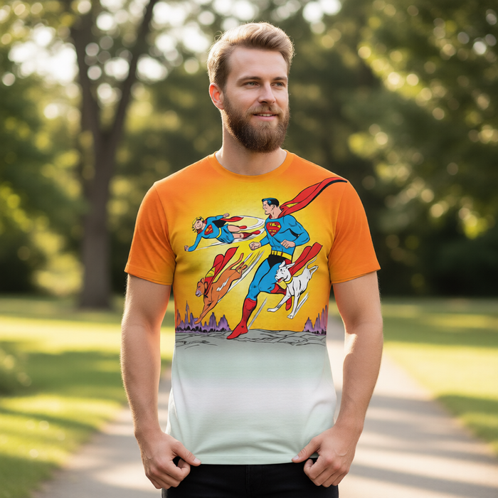 SUPERMAN SUPERGIRL SUPERPETS All Over Print Shirt & Tank Top