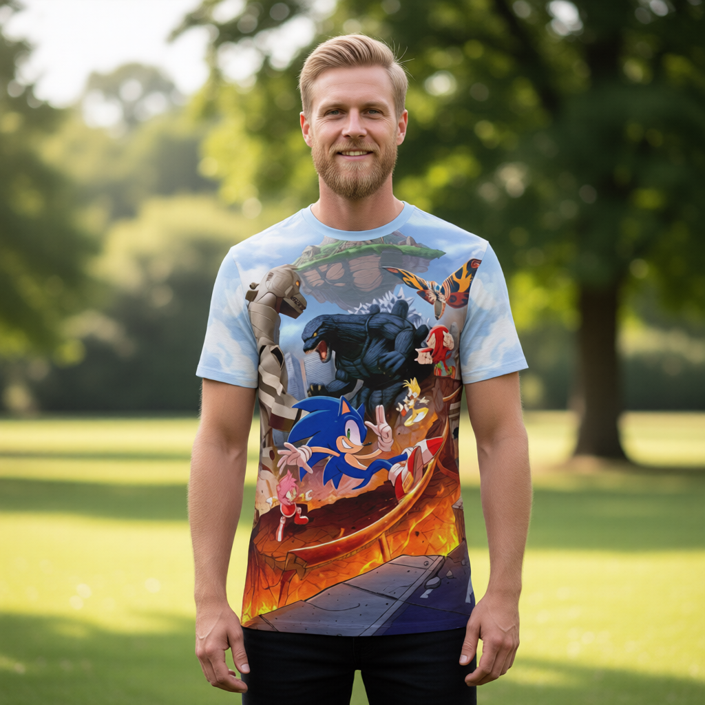 SONIC VS GODZILLA All Over Print Shirt & Tank Top