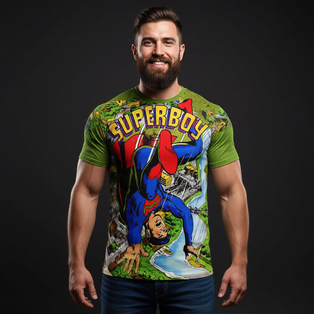 SUPERBOY 143 FALLING COVER ALL-OVER PRINT SHIRT AND TANK TOP