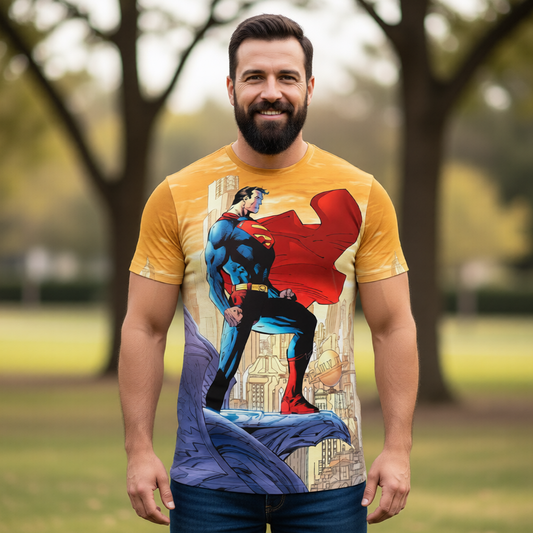 SUPERMAN WW1 COVER ALL OVER PRINT SHIRT OR TANK -JIM LEE ART