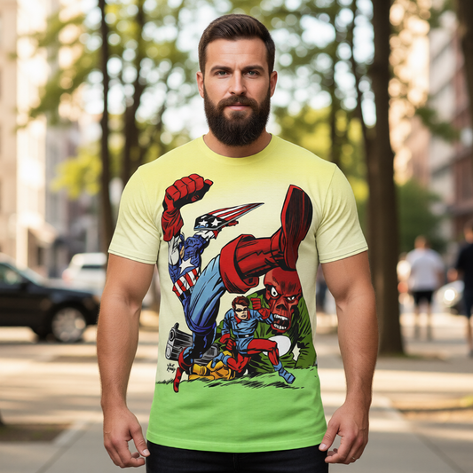 CAPTAIN AMERICA KIRBY STYLE ALL OVER PRINT SHIRT OR TANK